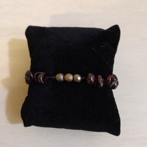 New Artisan Garnet Gemstone Adjustable Bracelet  6"- 8"
